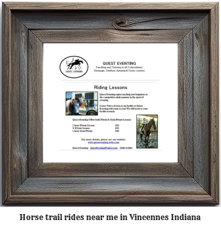 horse trail rides near me in Vincennes, Indiana